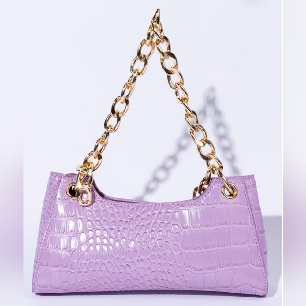 Women's Purple Croc Purse